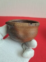 備前焼 宝瓶 在銘 古作 旧家ウブ買取品 煎茶器 煎茶道具 湯冷まし 片口 急須 泡瓶 寳瓶 伊部焼 古美術 骨董 時代物 1円スタート～_画像7