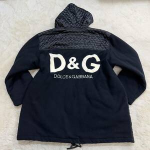 ドルチェ＆ガッバーナ DOLCE&GABBANA キルティングジャケット XLサイズ D&G ドルガバ ビッグロゴ パーカー コート ダウンジャケット 中わた