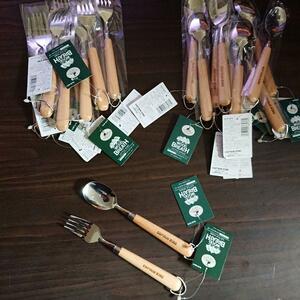 [ Captain Stag ] records out of production production end natural tree spoon & Fork 20 pcs set 
