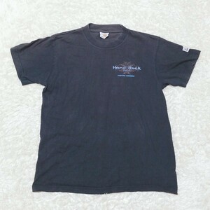 Y1153 HARD ROCK CAFE ハードロックカフェ SURFERS PARADISE 半袖Tシャツ メンズ 表記XS M相当 古着 胸ロゴ バックプリント ブラック 黒