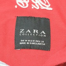 Y1156 ZARA collection ザラ コレクション 半袖 ポロシャツ 襟取り外し可能 綿 コットン100% メンズ M レッド ゴルフ 個性的_画像8