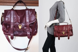 PROENZA SCHOULER プロエンザスクーラー Burgundy Leather PS1 Satchel Bag レザー ショルダーバッグ TP