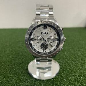 美品 Dolce&Gabbana ドルチェ＆ガパーナ D&G TIME ナバショ クロノグラフ ステンレススチール ブランド 腕時計 クォーツ メンズ 時計