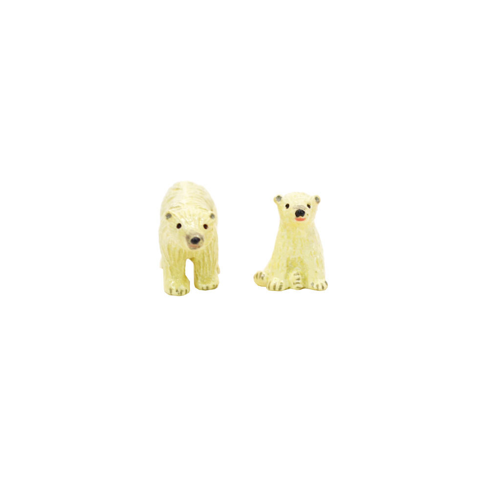 Tiny World Eisbär-Eltern-Kind-Set, niedliche Tieranimation, handgemachte Werke, Innere, verschiedene Waren, Ornament, Objekt