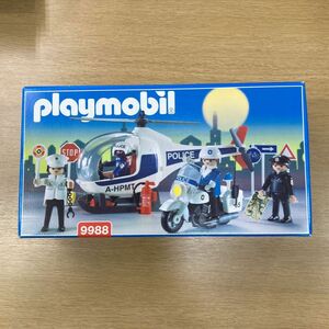 プレイモービル　9988 playmobil 警察　未開封品　プレモ 廃盤 海外限定　POLICE 白バイ　ヘリコプター