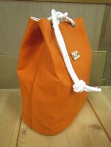 tsg-1 京都ちどりかばん 帆布製 手提げ袋 巾着型 Sサイズ オレンジ_画像2