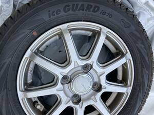 【4本価格 155/65/R13 スタッドレスタイヤ YOKOHAMA ice GUARD ig70 フレーム付き 中古品】