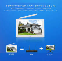 ♪送料無料♪Srihome IPC030ワイヤレス防犯カメラ4台セット 10.1インチLCDモニター暗視撮影 H.265+映像圧縮技術 カメラ増設自由♪_画像2