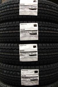 4本セット総額17000円個人宅配23000円 2023年製 BRIDGESTONE W300 145/80R12 80/78N LT 145R12 6PR スタッドレス 冬タイヤ 軽トラ軽バン A