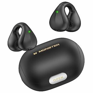 Monster 耳挟み式 空気伝導 bluetooth Bluetooth5.3+EDR技術 Type-C急速充電 ENCノイズキャンセリング マイク内蔵