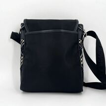 1円【美品】BURBERRY BLACK LABEL バーバリーブラックレーベル ショルダーバッグ ポシェット 斜め掛け メンズ ノバチェック 黒 ナイロン_画像3