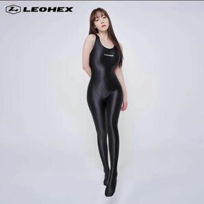 年始sale価額限定　LEOHEX 純正品 全身タイプ　袖なし　セクシー 光沢 ブッラク色 高品質　 コスプレ衣装 