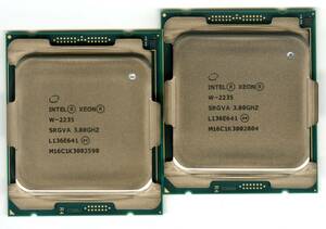 Intel　Xeon　W-2235　SRGVA　 中古2個セット 　　　　　2590,2804