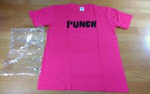 ザ・クロマニヨンズ PUNCH Tシャツ SIZE:L ピンク 黒 送料215円～