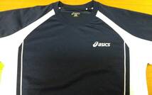 アシックス asics プラシャツ SIZE:L 紺 白 送料215円～_画像3