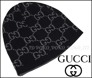 グッチ GUCCI カシミヤ100% GG柄 ニット帽 ニットキャップ ニット 帽子 キャップ