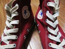 80s 銀箱 USA製 オリジナル ビンテージ コンバース オールスター 当て布 キャンバス ハイカット US6 BOXロゴ マルーン converse allstar_画像6