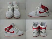 ナイキ エアジョーダン 1 ミッド スニーカー DR6496-116 24.5cm ホワイト×レッド NIKE Air Jordan 1 Mid CHICAGO レディース ジュニア ⑩_画像2