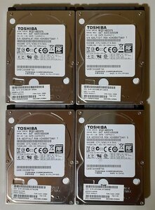 4016 2.5インチ内蔵SATAハードディスク 750GB 東芝 4個まとめて 9.5mm 5400rpm MQ01ABD075 正常 使用1246/2021/2233/8098時間 Mac/Win