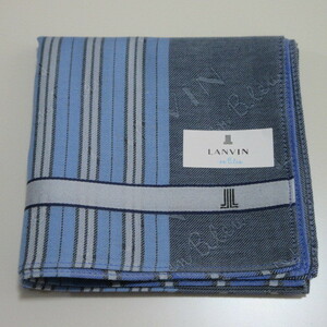 メンズハンカチ【LANVIN en Bleu】ランバンオンブルー ハンカチ ロゴ総柄/グレー