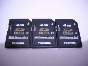 TOSHIBA　SDHCカード　4GB　3枚セット