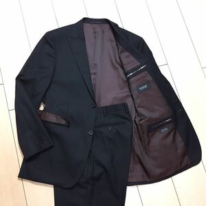 美品★希少 バーバリー ブラックレーベル Super120's セットアップ スーツ BURBERRY ノバチェック ブラック 黒 38L 秋冬早春 M位 A110 