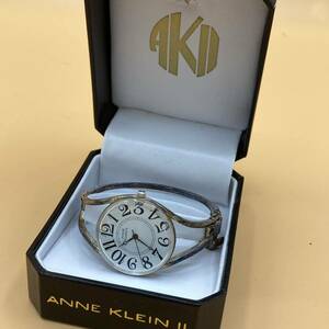 [2417]ANNE KLEIN II Anne Klein wristwatch bangle bracele silver lady's box attaching immovable 