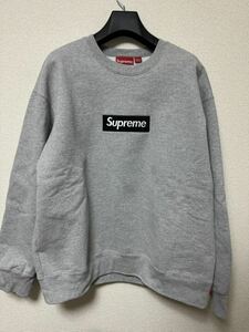 （送料無料）2022AW Lサイズ Supreme Box Logo Crewneck Heather Greyシュプリーム ボックス ロゴ クルーネック ヘザー グレー