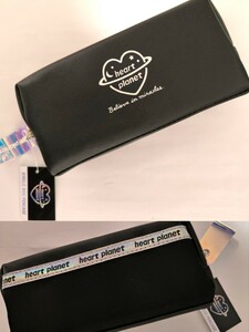 ☆未使用！ペンポーチ heart Planet☆ペンケース 筆箱☆黒色 送料300円 ハートプラネット