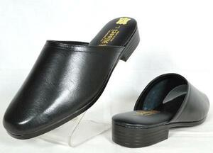 新品 メンズサンダル 560 黒 M寸 紳士サンダル メンズヘップ メンズオフィスサンダル 靴 皮革 革 レザー ヘップ 日本製