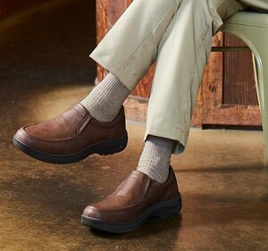  new goods te comb -3017 dense brown 26.5cm men's walking shoes men's sneakers men's comfort shoes slip-on shoes 4E wide width shoes gentleman shoes 