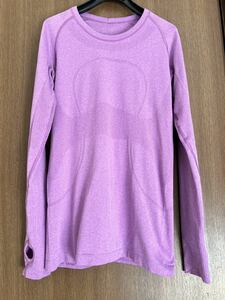 lululemon ルルレモンSwiftly Tech Long-Sleeve Shirt 2.0長袖 T、濃いピンク系、8