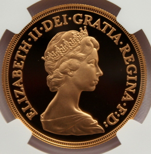 1982 イギリス エリザベス2世 5ポンド 金貨 NGC PF69UC ヤングエリザベス 準最高鑑定！！