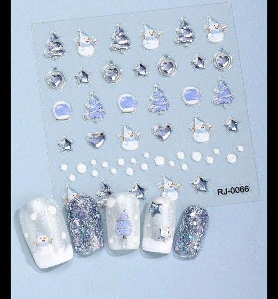 ネイルアート クリスマス 雪だるま ステッカー シール