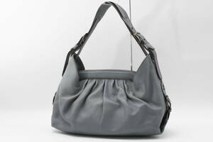 FENDI フェンディ BORSA HOBO DOCTOR がま口バッグ ショルダーバッグ ブルーグレー レザー レディース （173）