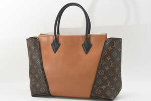 LOUISVUITTON ルイヴィトン トートW PM モノグラム トートバッグ レザー PVC ブラウン系 ゴールド金具 レディース メンズ（136）