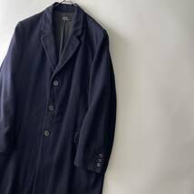 【90s/カシミヤ】A.P.C. size/S (te) フランス製 アーペーセー カシミア ウール チェスターコート アウター ネイビー 紺 cachemire coat_画像4