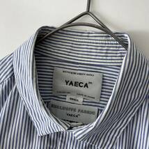 YAECA -COMFORT SHIRT- size/S (i) ヤエカ コンフォートシャツ 長袖 ストライプ ブルー ホワイト コットン 日本製 JAPAN_画像3