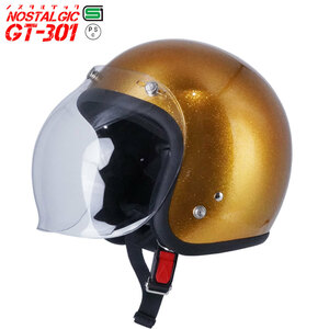 GT301 шлем no старт rujikGT-301 ламе ввод Gold пузырьковый щит имеется свет затонированный бесплатная доставка! jet ад 
