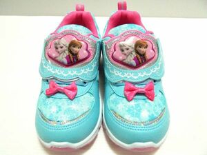 《特売セール!!》台湾★即決♪ 正規品!! ディズニー アナと雪の女王 光るスニーカー・靴 水色 (FR456) 18.0cm♪
