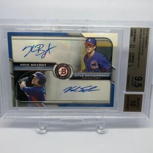 【99枚限定】2015 Bowman Dual Auto Kyle Schwarber/ Kris Bryant Chicago Cubs クリス・ブライアント カイル・シュワーバー 【BGS9.5】