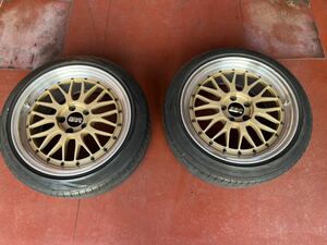 BBS LM(ゴールド） 18インチ 8.5J +38（LMP114)PCD114.3 5H 225/45R18 タイヤ付き ２本セット