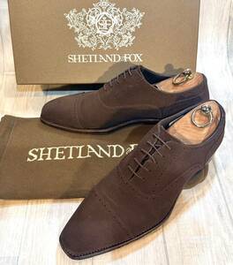 SHETLANDFOX シェットランドフォックス◆26cm 7.5◆ストレートチップ キャップトゥ 革靴 ビジネスシューズ ドレスシューズ 日本製 メンズ