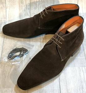 Santoni sun to-ni*25cm 6.5*ITALY made * chukka boots plain tu leather shoes suede leather original leather business shoes dress shoes men's burnt tea 