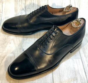 Santoni サントーニ◆26cm 8.5◆ITALY製◆ストレートチップ キャップトゥ 革靴 レザー 本革 靴 ビジネスシューズ ドレスシューズ メンズ 黒