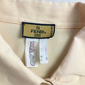 美品 FENDI フェンディ シャツブラウス トップス レディース 薄黄色 ライトイエロー サイズL*KC722の画像5