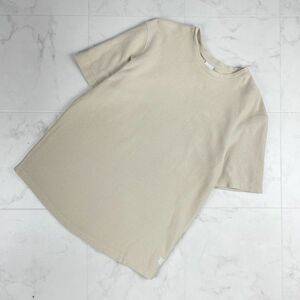 ZARA ザラ ベーシックジャガードTシャツ 丸襟 半袖 カットソー トップス メンズ ベージュ サイズL*KC1285