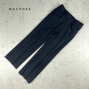  прекрасный товар MACPHEE McAfee шерсть 100% твид способ центральный Press конические брюки низ женский серый серия размер 36*KC833