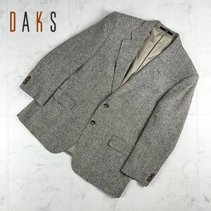 美品 DAKS ダックス ウール シルク テーラードジャケット サイドベンツ モザイク 総裏 メンズ グレージュ サイズ94BB*KC294