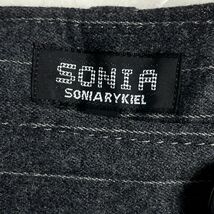 美品 SONIA RYKIEL ソニア リキエル ストライプ ラムウール カシミヤ混 クロップドパンツ ボトムス レディース グレー サイズ34*KC317_画像6